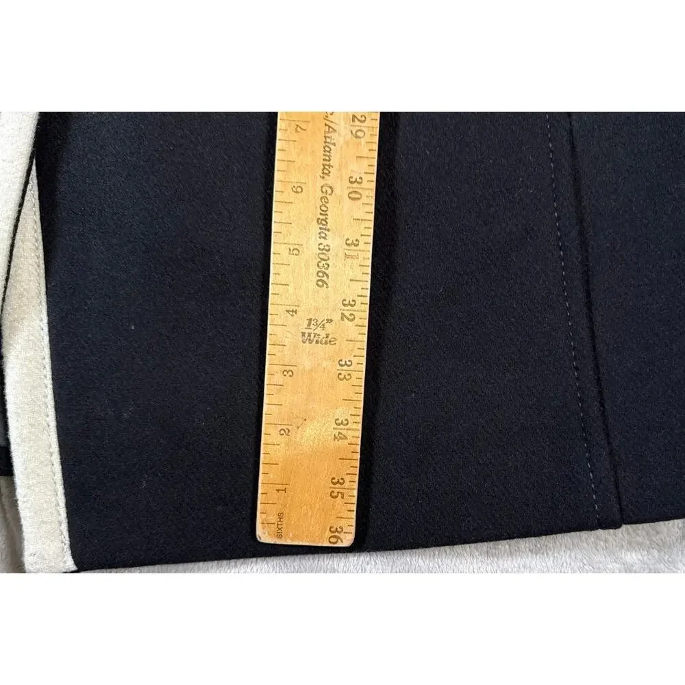 Kate Spade Wool Walker Overcoat Womens‎ Medium 6-8 Framed Aline Black Cream